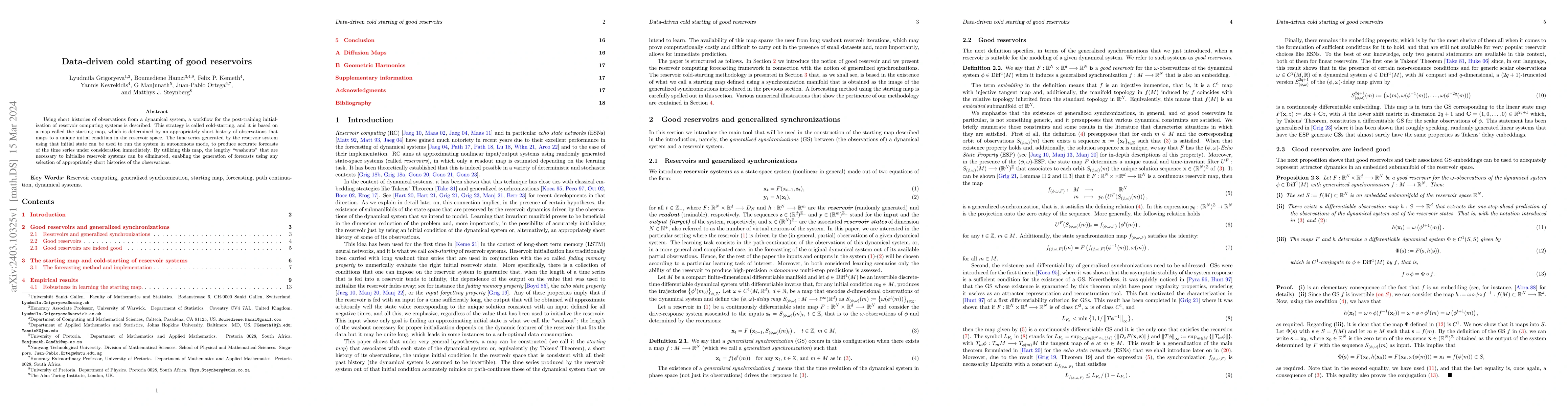 Thumbnail for Data-driven cold starting of good reservoirs