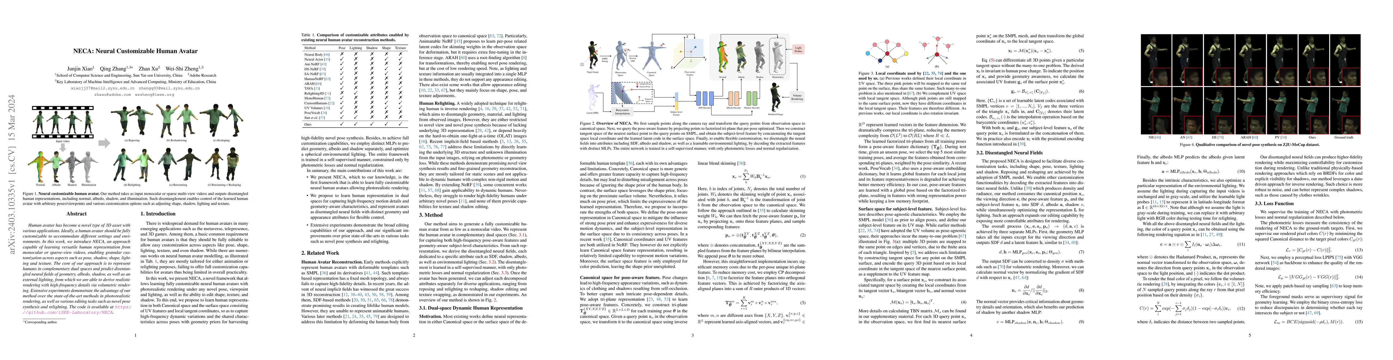 Thumbnail for NECA: Neural Customizable Human Avatar