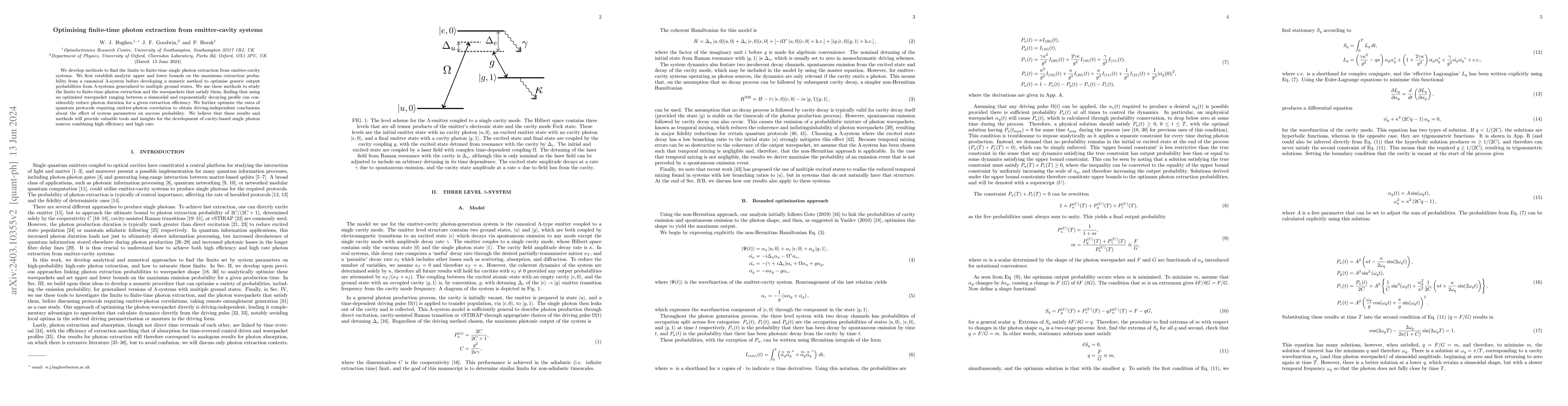 Thumbnail for Optimising finite-time photon extraction from emitter-cavity systems