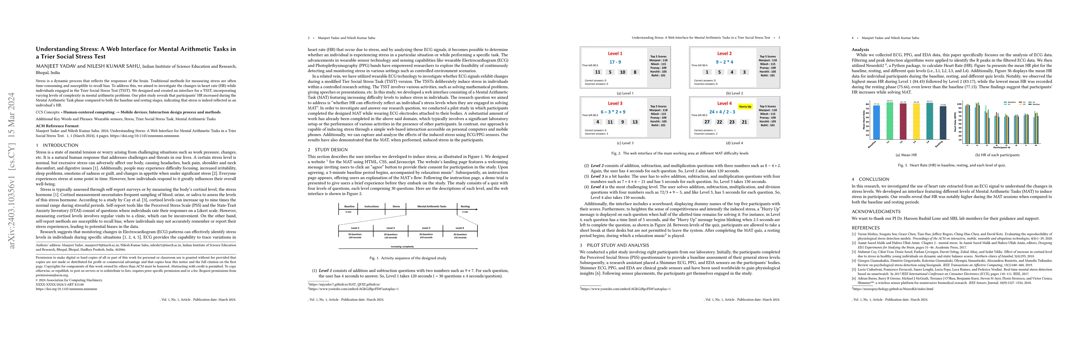 Thumbnail for Understanding Stress: A Web Interface for Mental Arithmetic Tasks in a
  Trier Social Stress Test