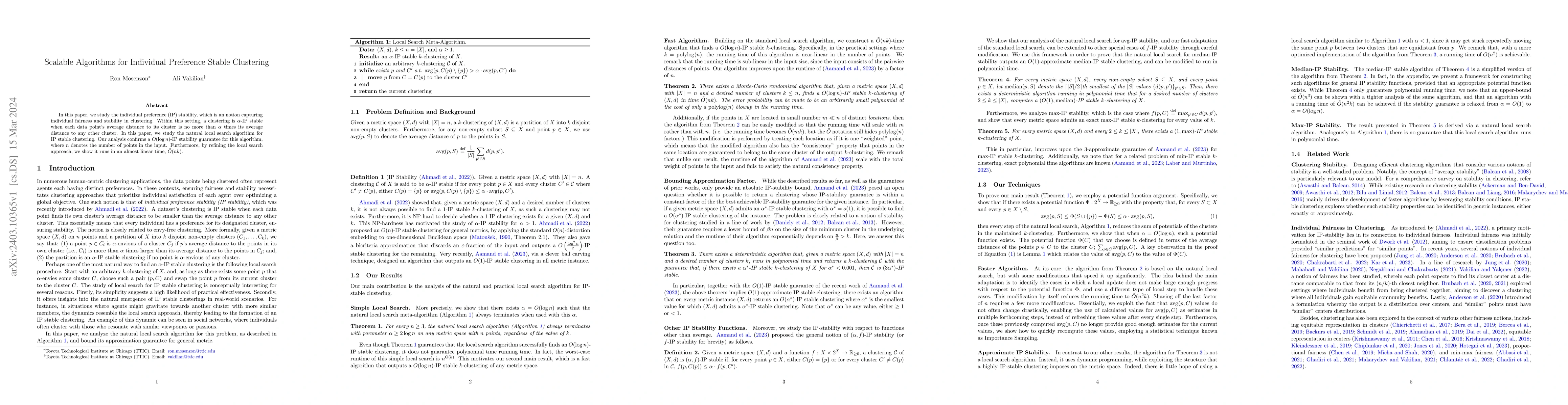 Thumbnail for Scalable Algorithms for Individual Preference Stable Clustering