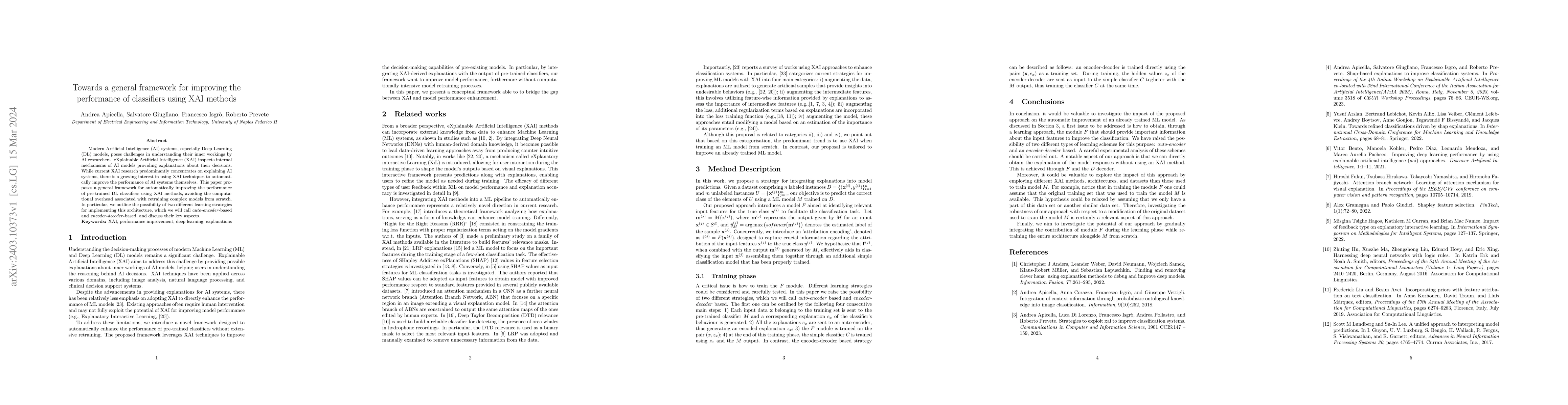 Thumbnail for Towards a general framework for improving the performance of classifiers
  using XAI methods