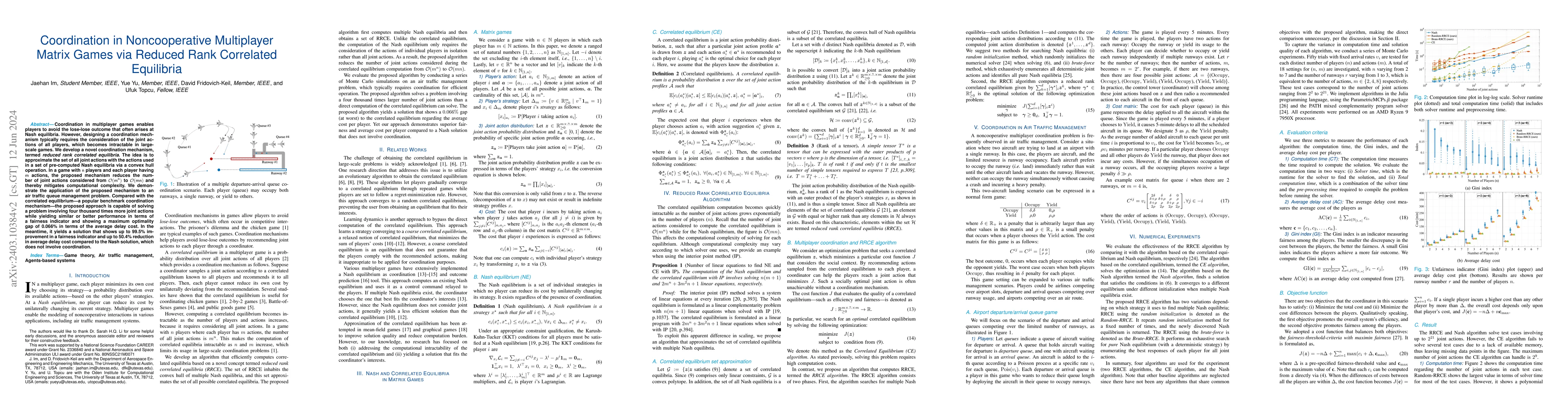 Thumbnail for Coordination in Noncooperative Multiplayer Matrix Games via Reduced Rank
  Correlated Equilibria