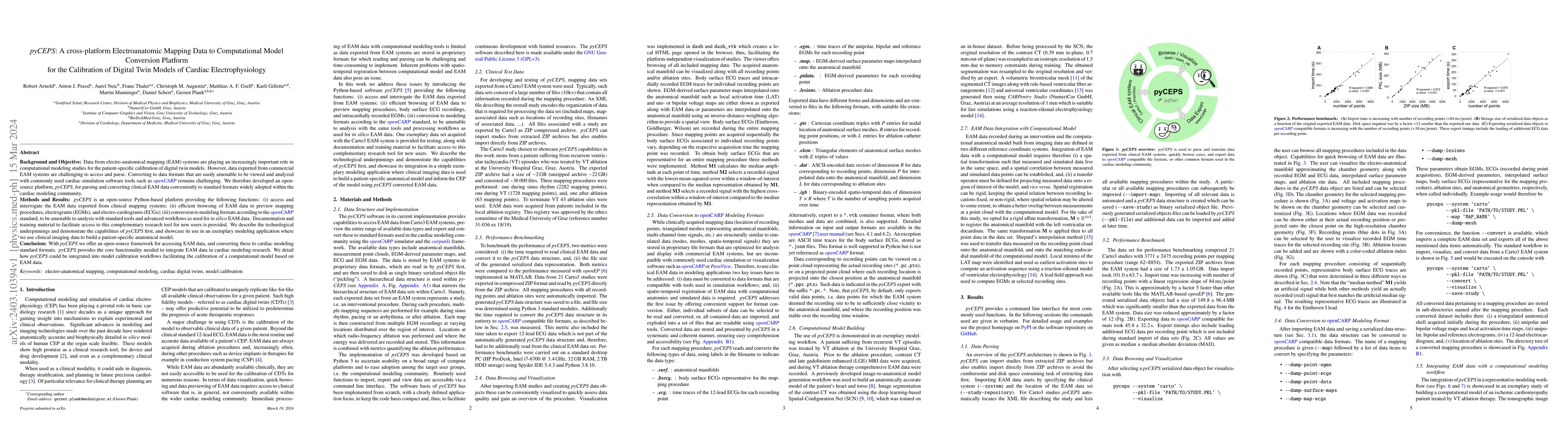 Thumbnail for pyCEPS: A cross-platform Electroanatomic Mapping Data to Computational
  Model Conversion Platform for the Calibration of Digital Twin Models of
  Cardiac Electrophysiology