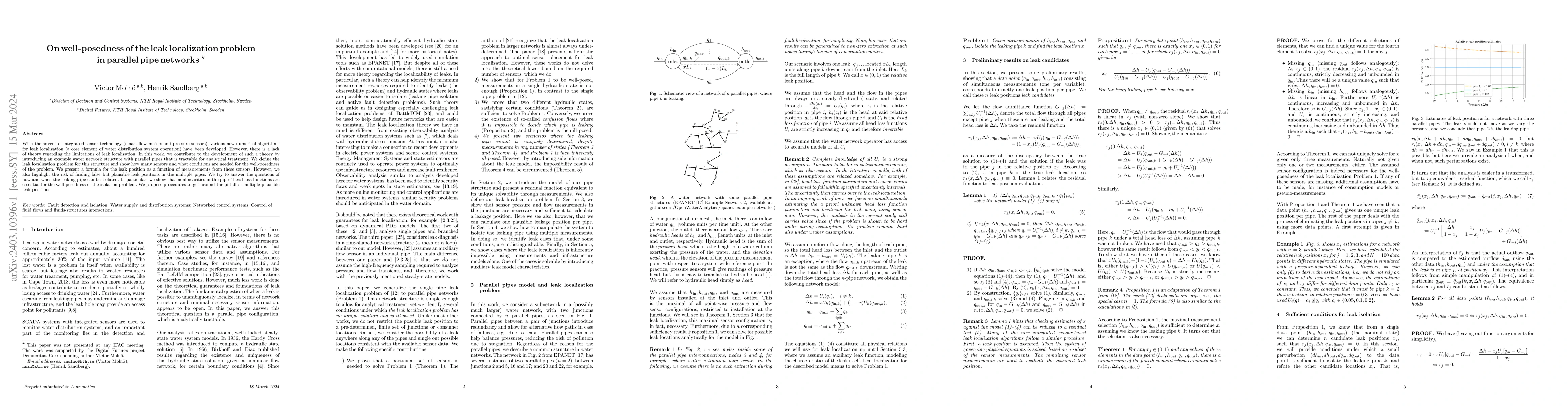 Thumbnail for On well-posedness of the leak localization problem in parallel pipe
  networks