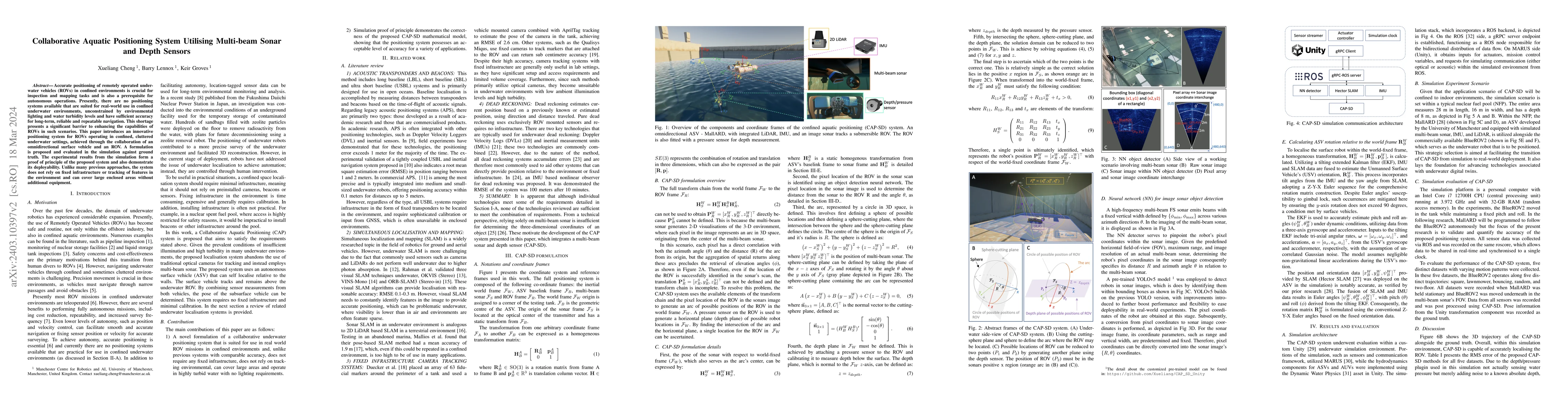 Thumbnail for Collaborative Aquatic Positioning System Utilising Multi-beam Sonar and
  Depth Sensors
