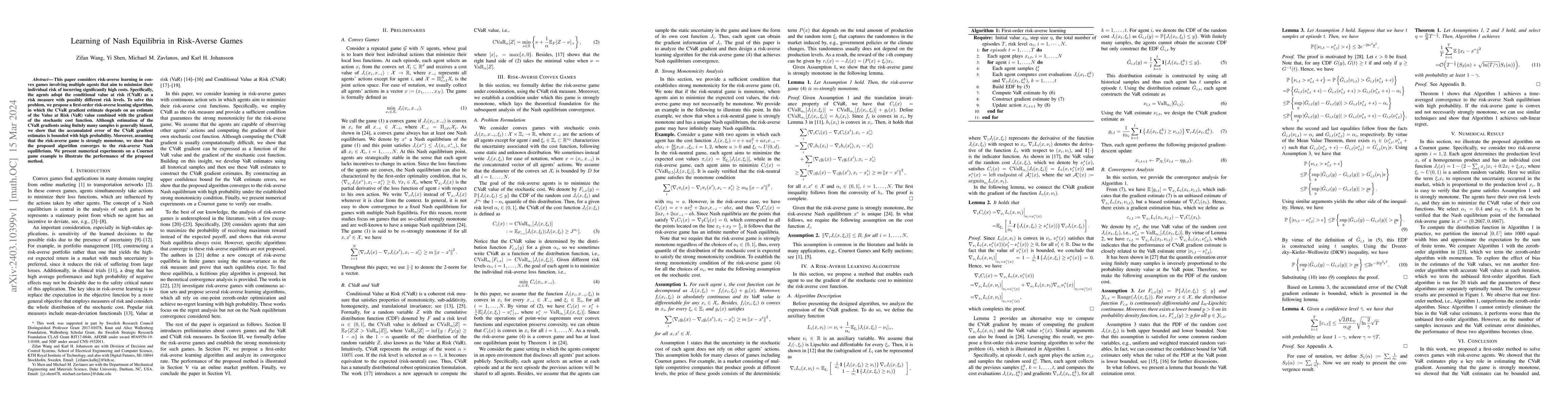Thumbnail for Learning of Nash Equilibria in Risk-Averse Games