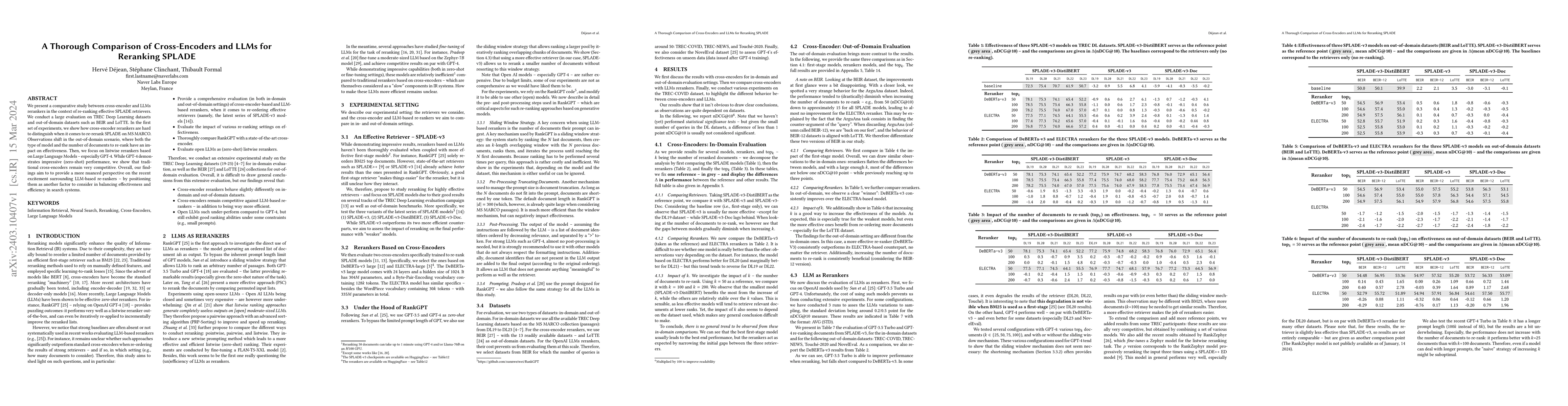 Thumbnail for A Thorough Comparison of Cross-Encoders and LLMs for Reranking SPLADE