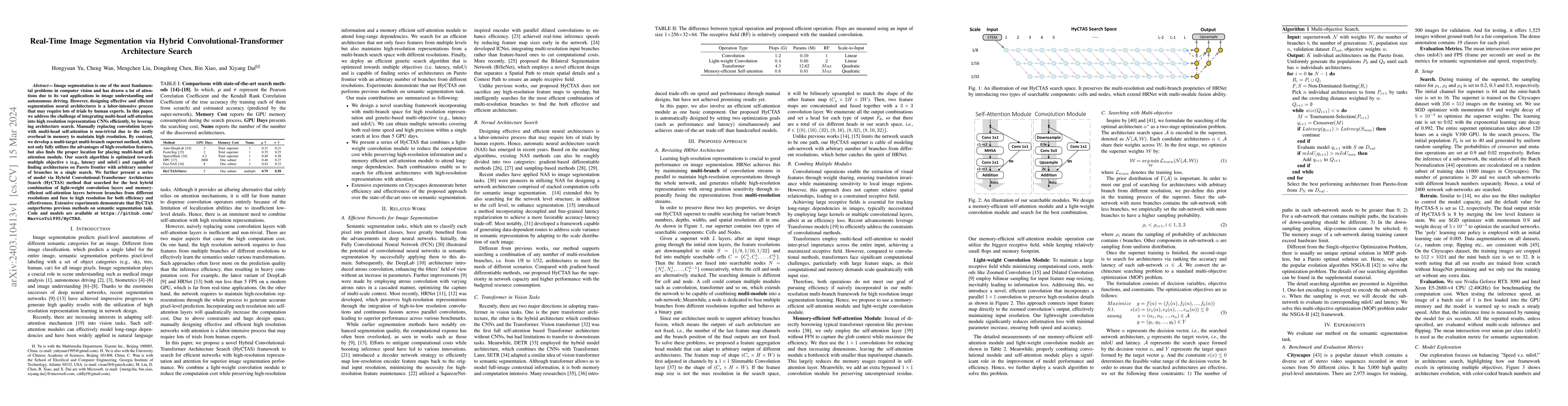 Thumbnail for Real-Time Image Segmentation via Hybrid Convolutional-Transformer
  Architecture Search