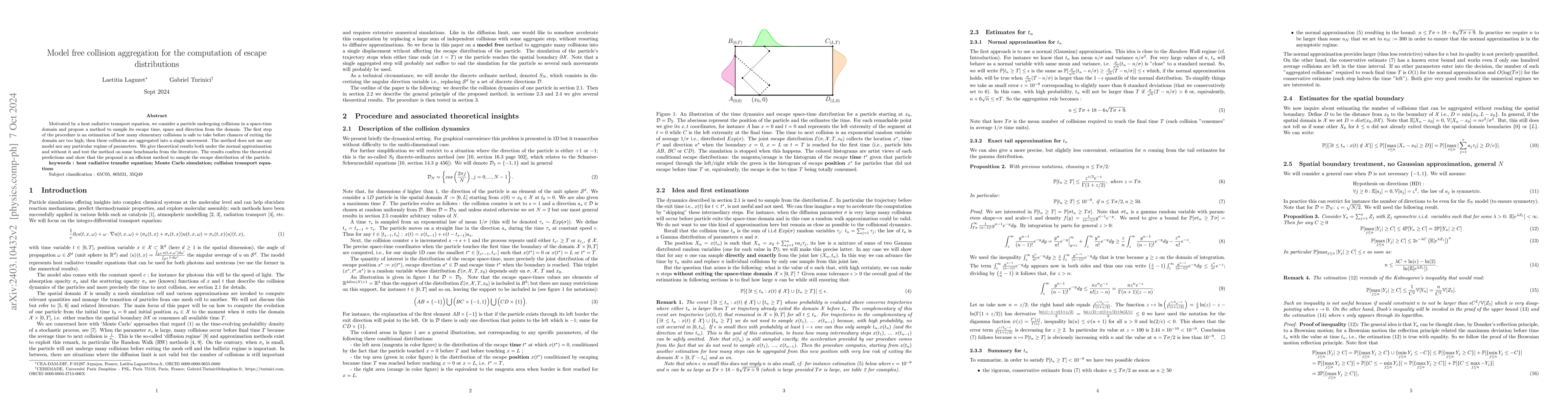 Thumbnail for Model free collision aggregation for the computation of escape
  distributions