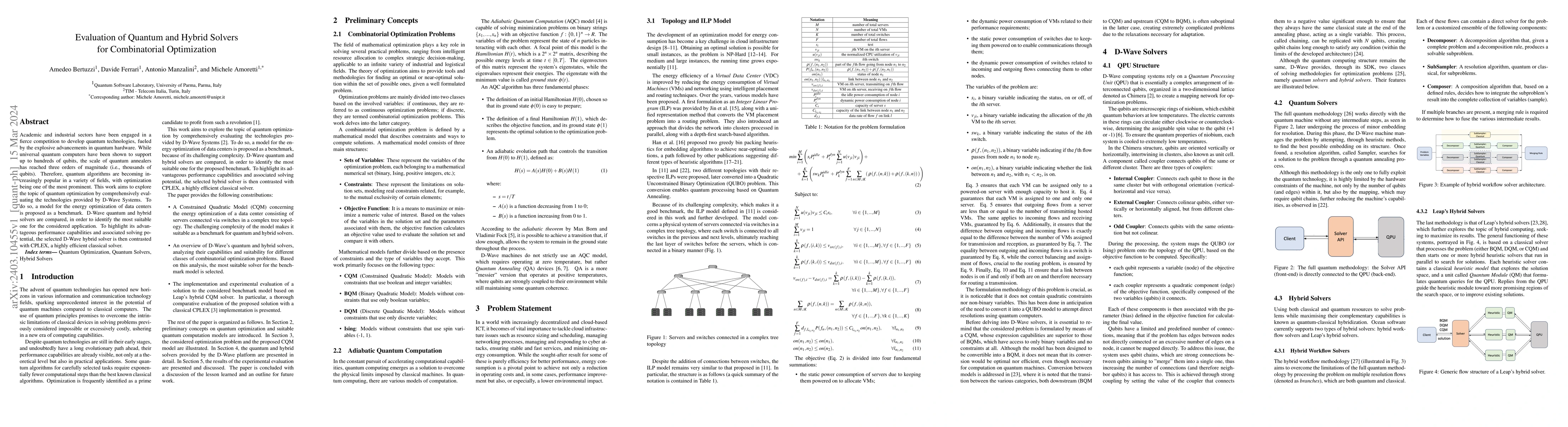 Thumbnail for Evaluation of Quantum and Hybrid Solvers for Combinatorial Optimization