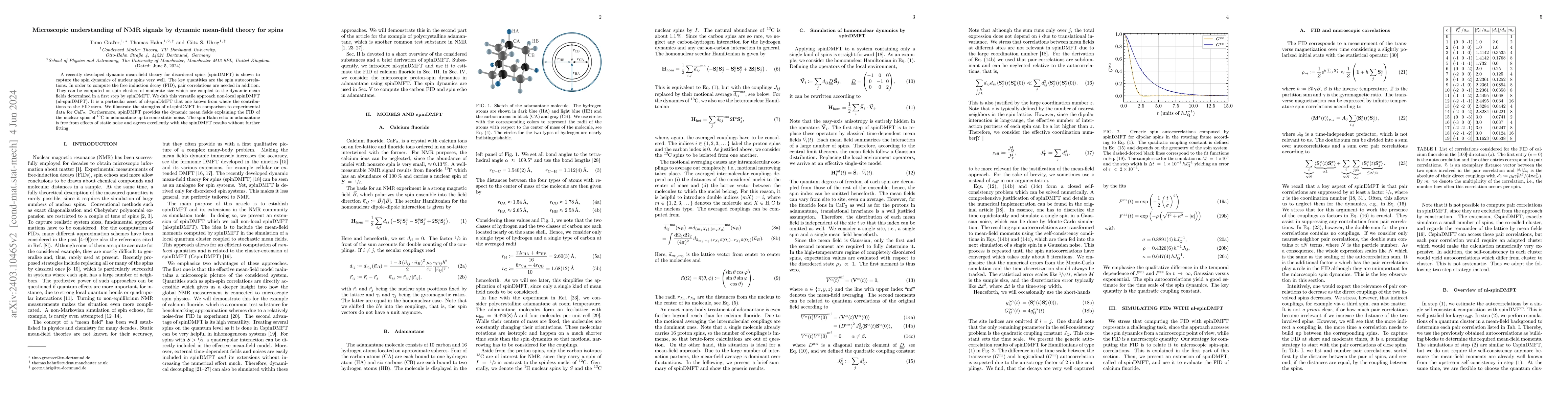 Thumbnail for Microscopic understanding of NMR signals by dynamic mean-field theory
  for spins