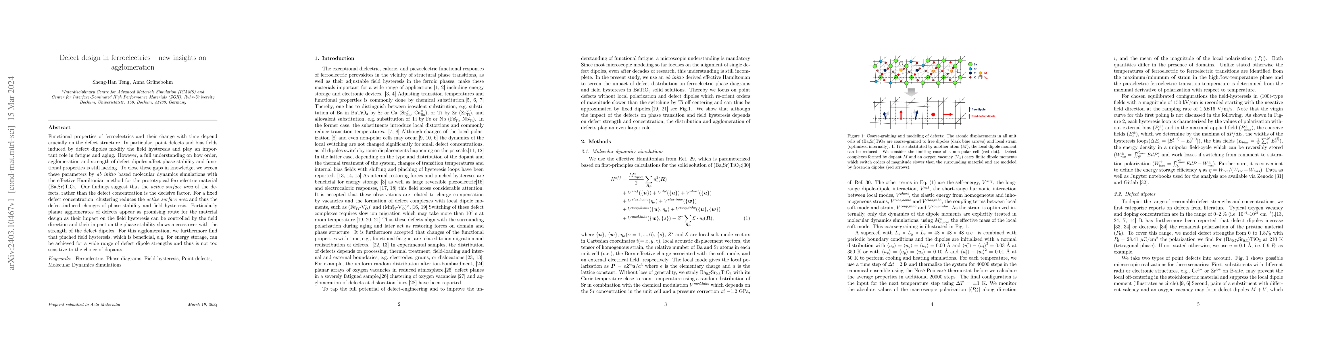 Thumbnail for Defect design in ferroelectrics -- new insights on agglomeration