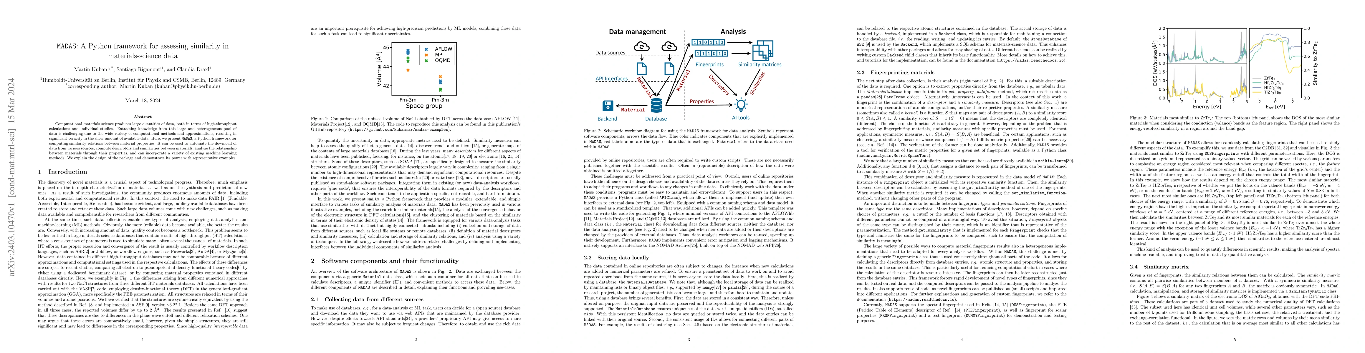Thumbnail for MADAS -- A Python framework for assessing similarity in
  materials-science data