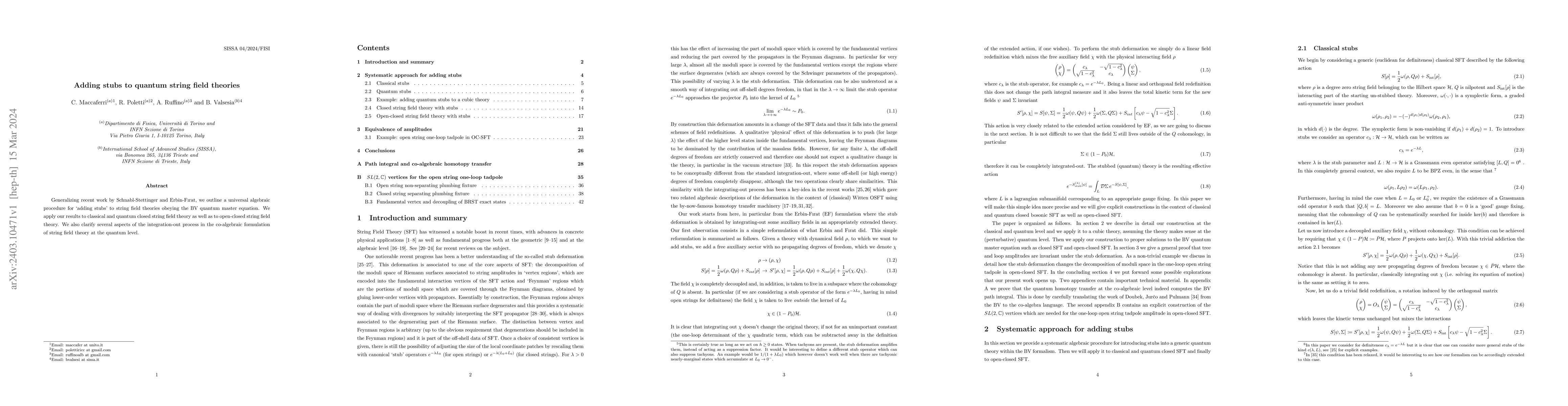 Thumbnail for Adding stubs to quantum string field theories