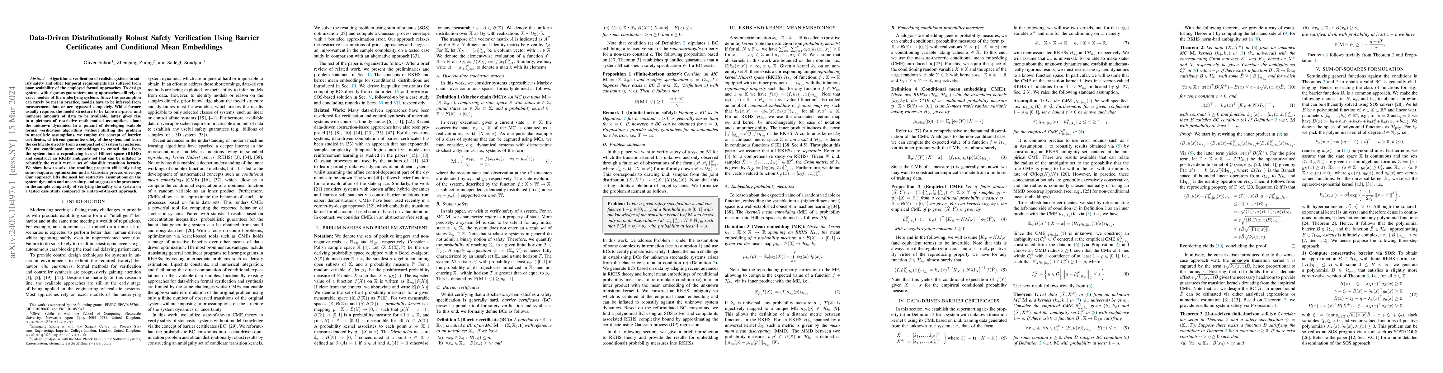 Thumbnail for Data-Driven Distributionally Robust Safety Verification Using Barrier
  Certificates and Conditional Mean Embeddings