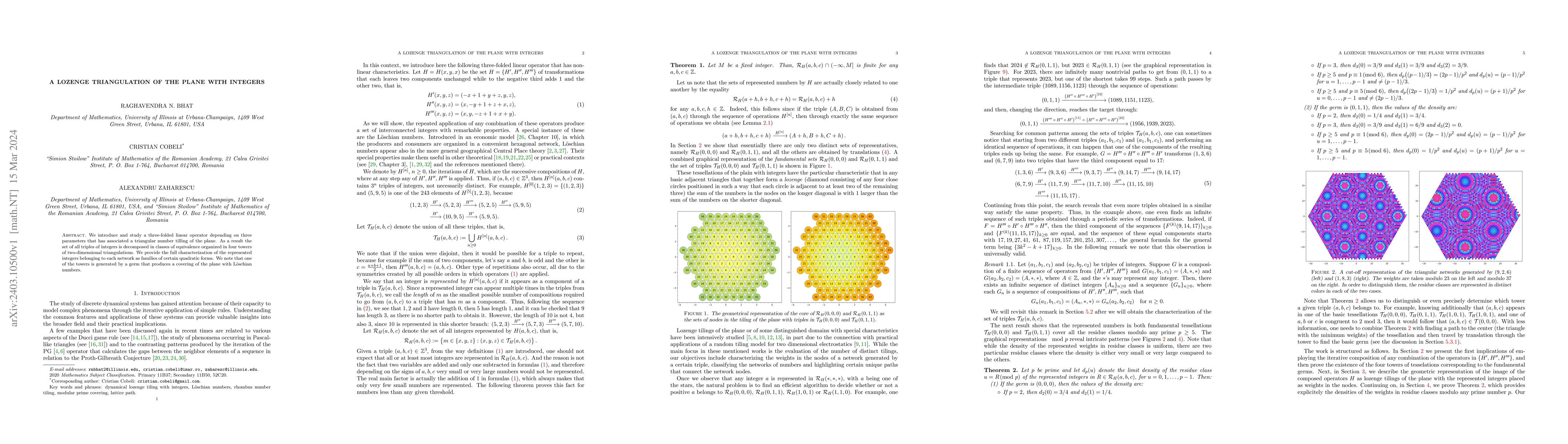 Thumbnail for A lozenge triangulation of the plane with integers