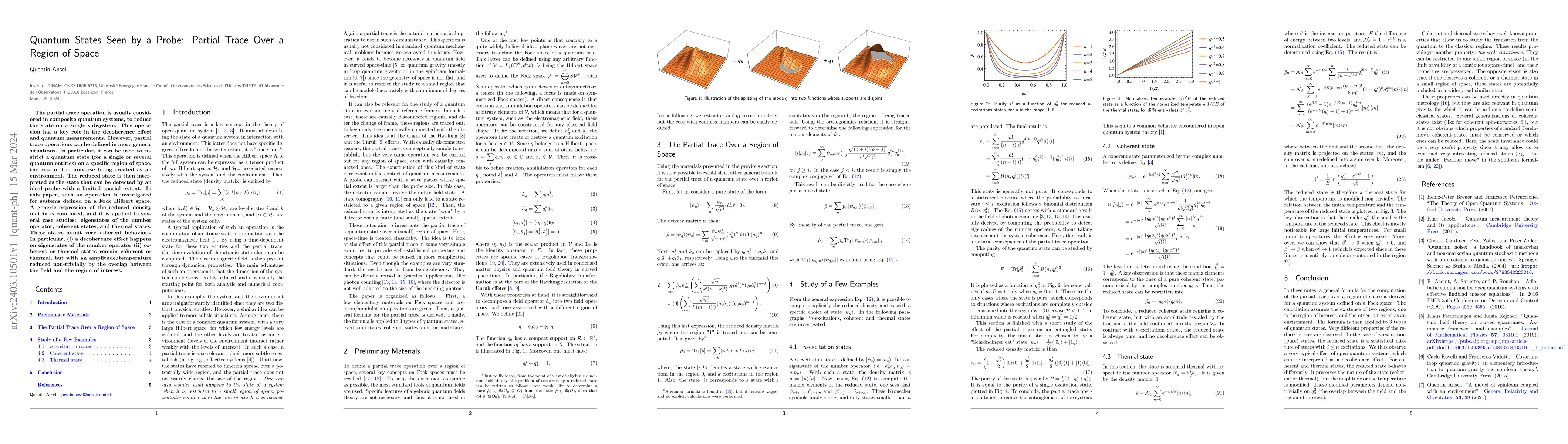 Thumbnail for Quantum States Seen by a Probe: Partial Trace Over a Region of Space