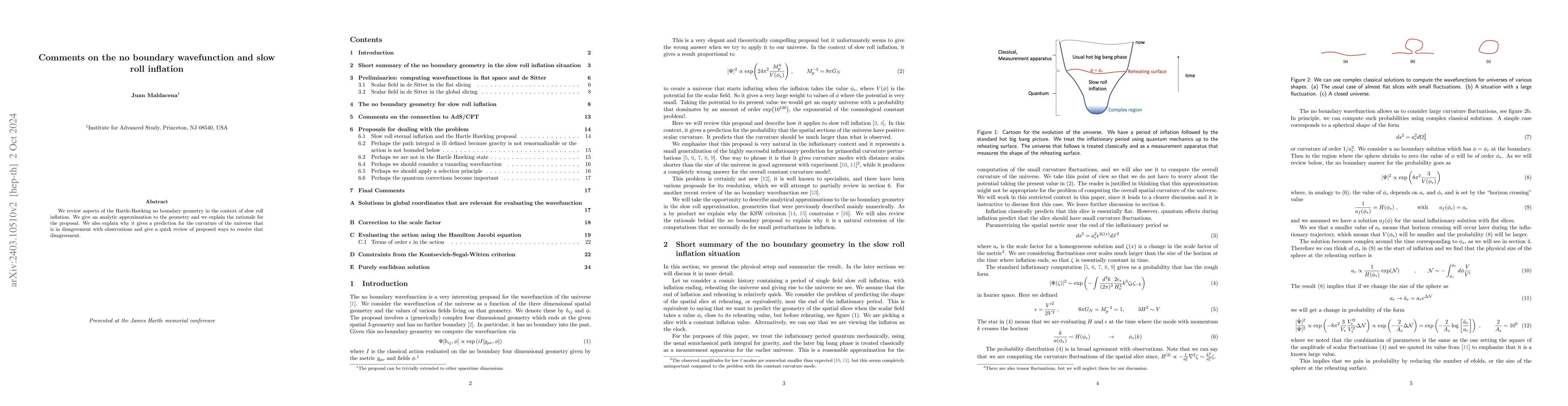 Thumbnail for Comments on the no boundary wavefunction and slow roll inflation