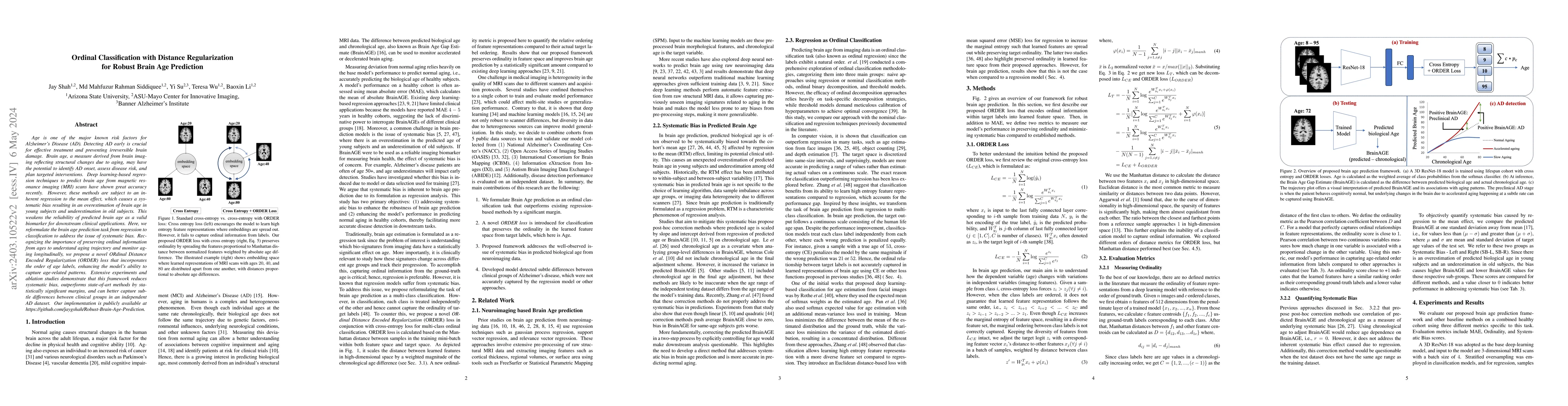 Thumbnail for Ordinal Classification with Distance Regularization for Robust Brain Age
  Prediction