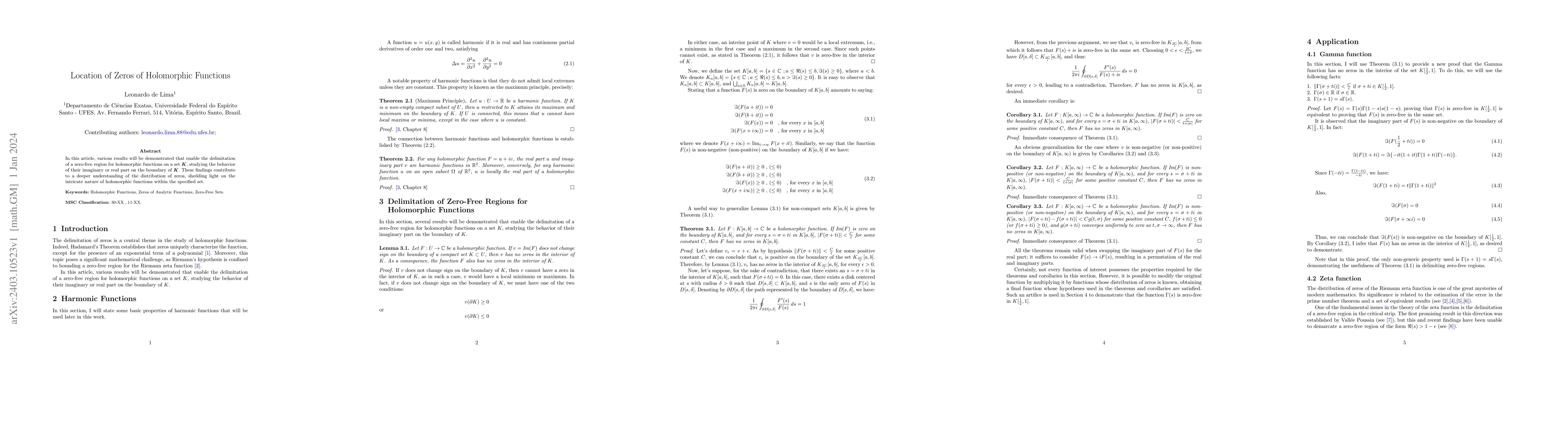 Thumbnail for Location of Zeros of Holomorphic Functions