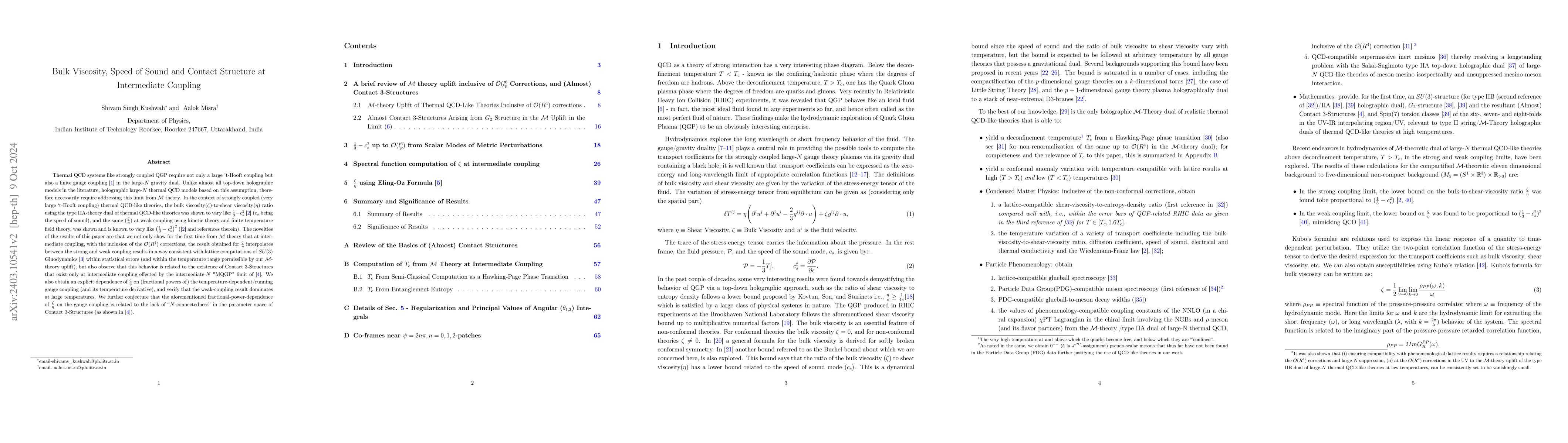 Thumbnail for Contact SHIV SoS or Contact ${\bf S}$tructure ${\bf H}$olographique at
  ${\bf I}$ntermediate coupling and bulk ${\bf V}$iscosity, and ${\bf S}$peed
  ${\bf o}$f ${\bf S}$ound