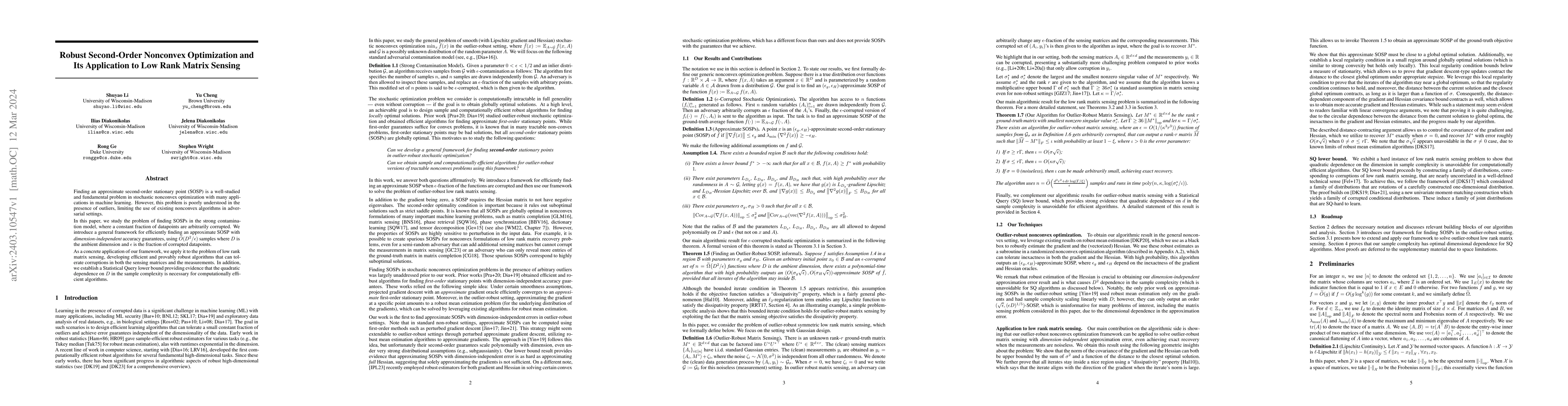Thumbnail for Robust Second-Order Nonconvex Optimization and Its Application to Low
  Rank Matrix Sensing
