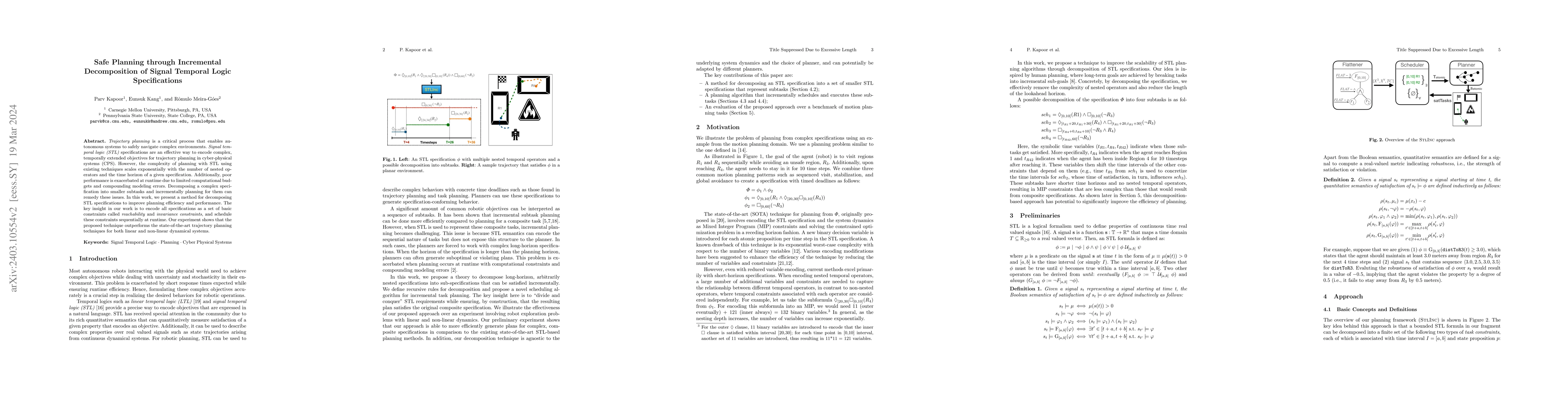 Thumbnail for Safe Planning through Incremental Decomposition of Signal Temporal Logic
  Specifications