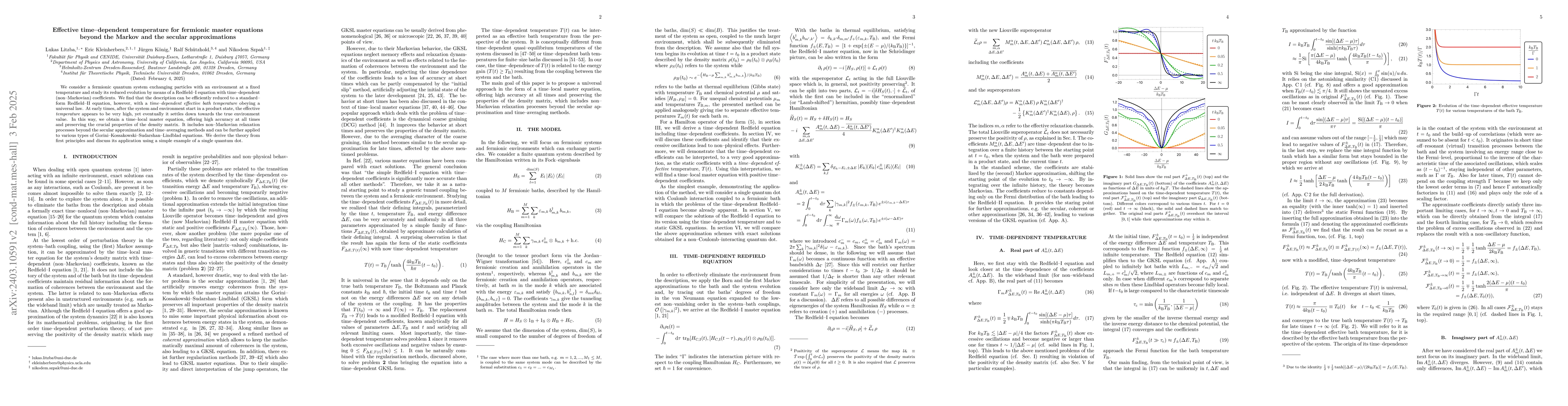Thumbnail for Effective time-dependent temperature for fermionic master equations
  beyond the Markov and the secular approximations