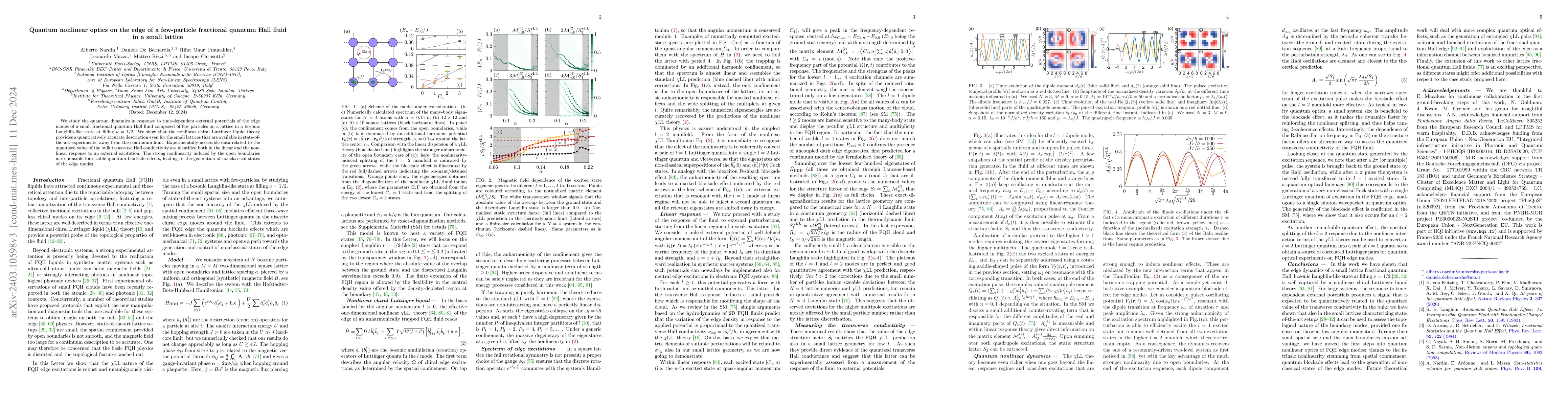 Thumbnail for Quantum nonlinear optics on the edge of small lattice fractional quantum
  Hall fluids