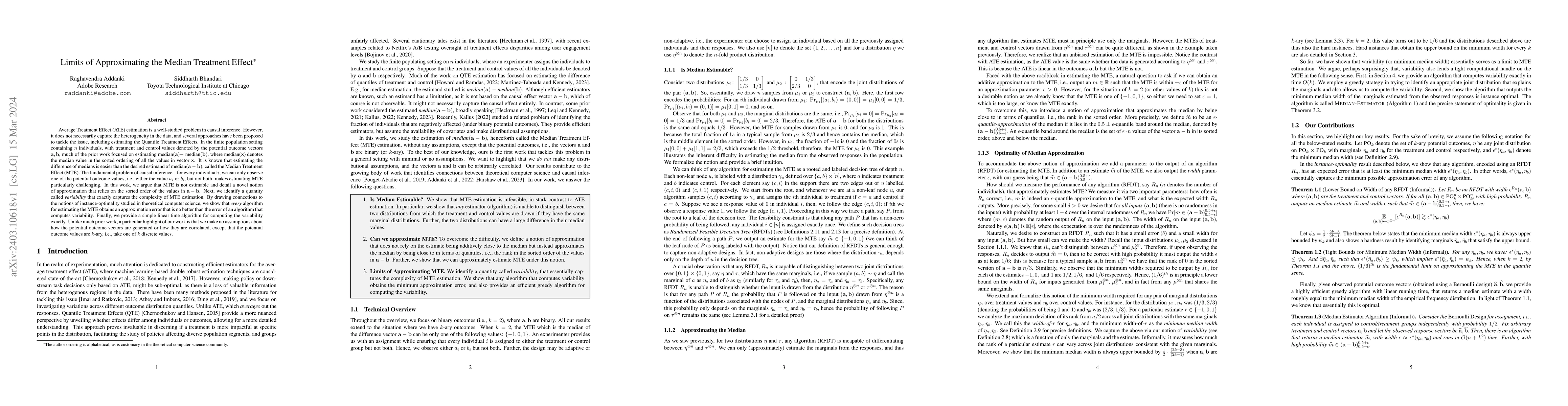 Thumbnail for Limits of Approximating the Median Treatment Effect