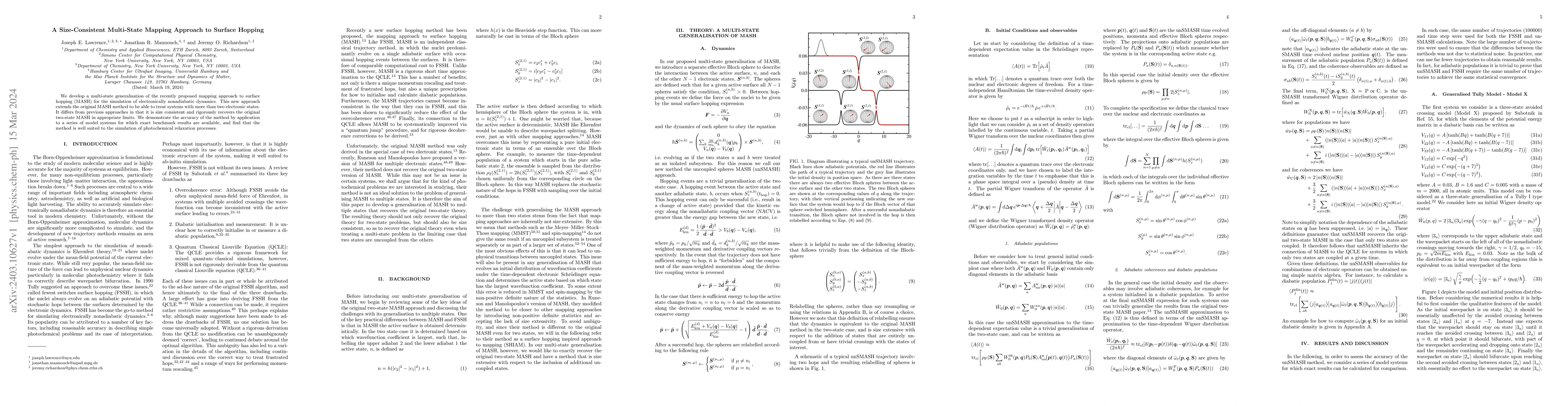 Thumbnail for A Size-Consistent Multi-State Mapping Approach to Surface Hopping