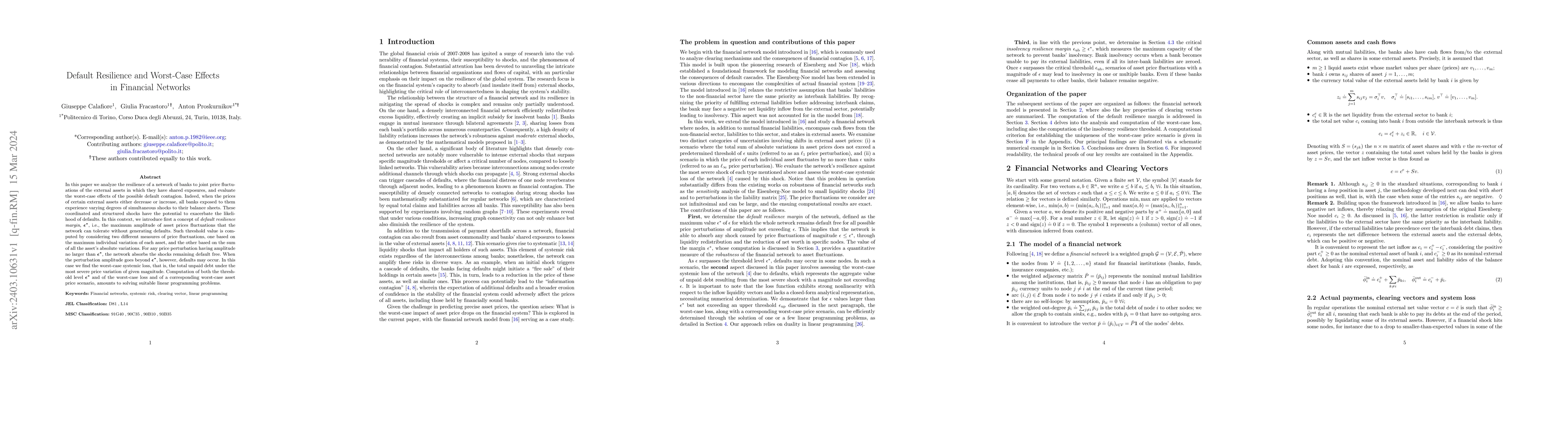 Thumbnail for Default Resilience and Worst-Case Effects in Financial Networks