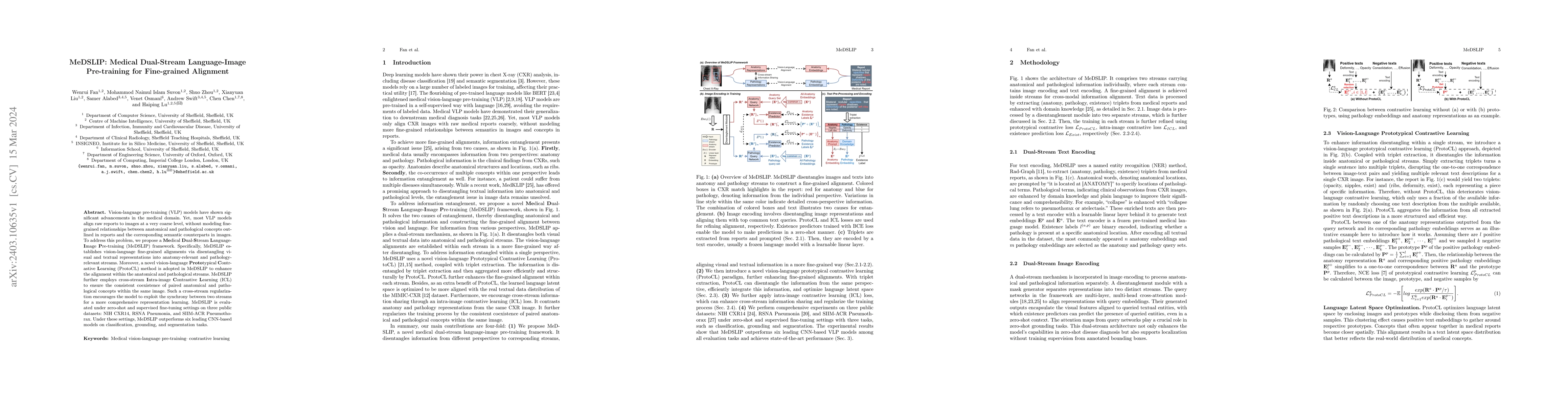 Thumbnail for MeDSLIP: Medical Dual-Stream Language-Image Pre-training for
  Fine-grained Alignment