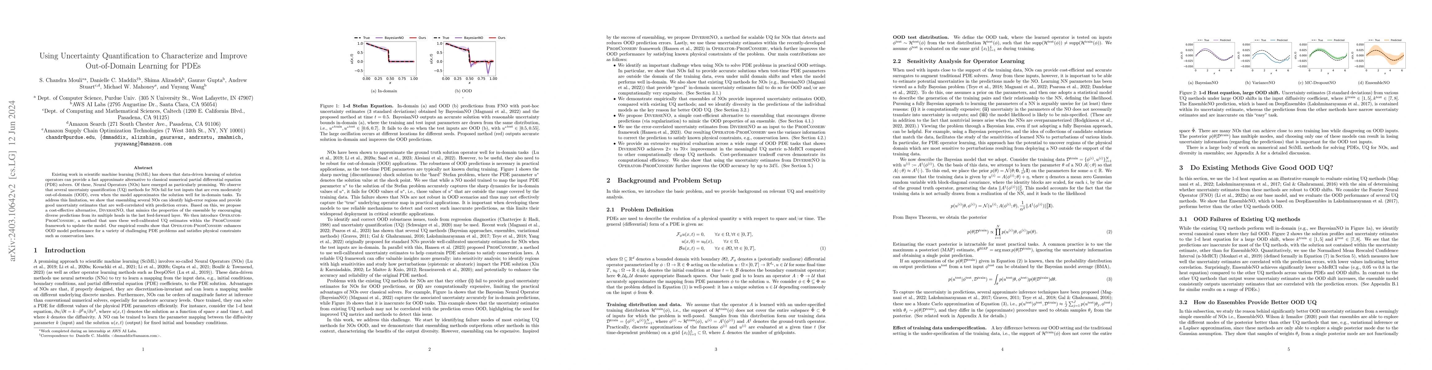 Thumbnail for Using Uncertainty Quantification to Characterize and Improve
  Out-of-Domain Learning for PDEs