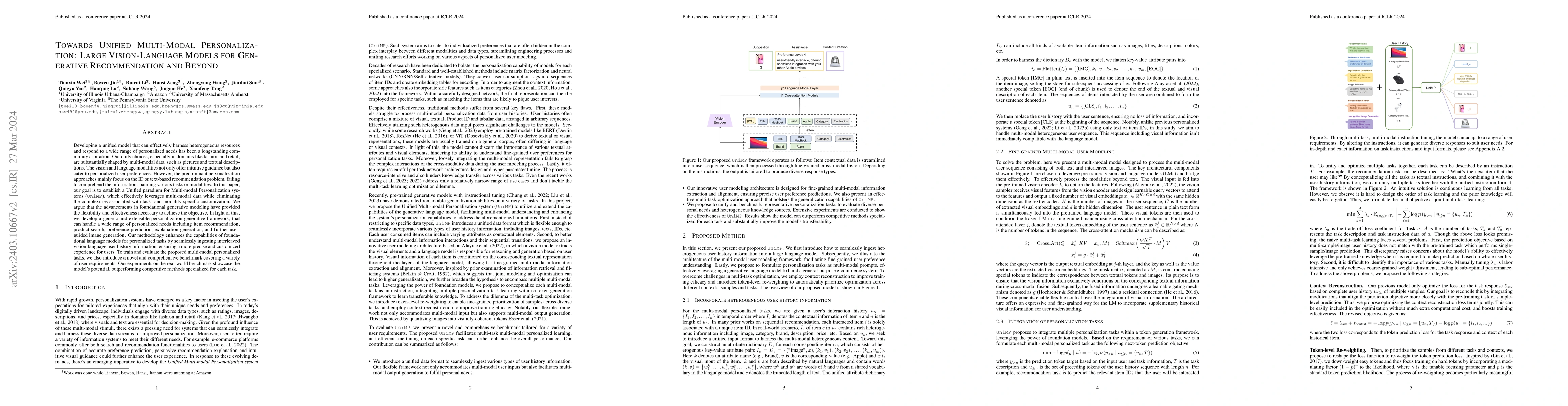 Thumbnail for Towards Unified Multi-Modal Personalization: Large Vision-Language
  Models for Generative Recommendation and Beyond