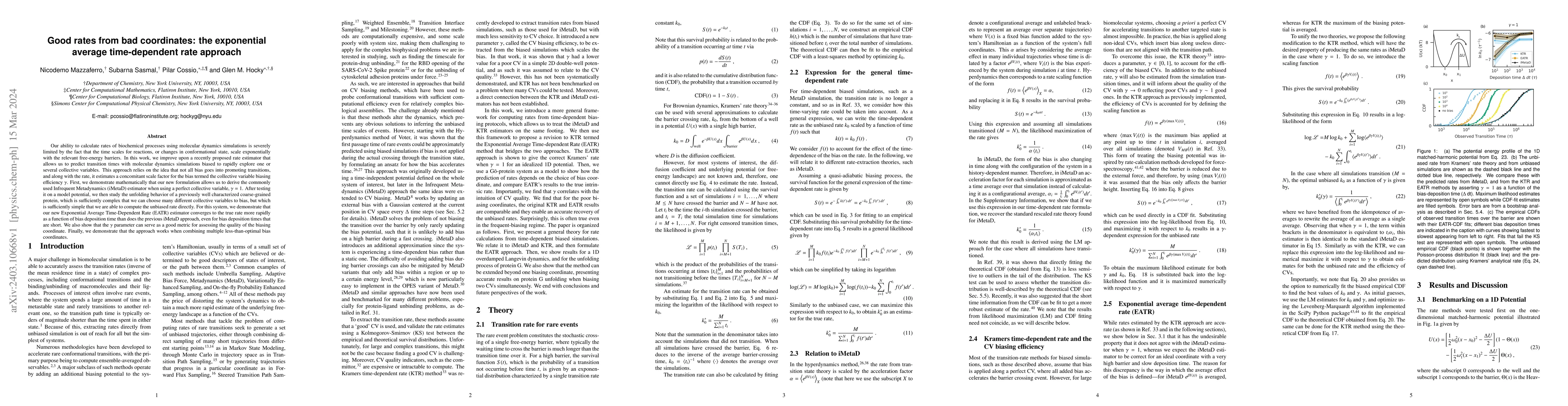 Thumbnail for Good rates from bad coordinates: the exponential average time-dependent
  rate approach