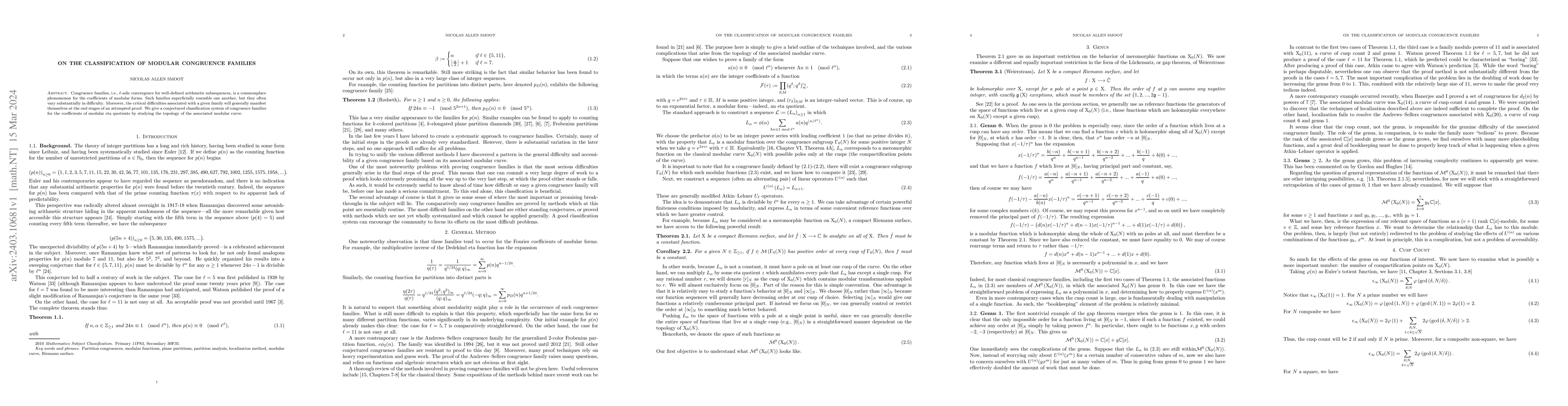Thumbnail for On the Classification of Modular Congruence Families