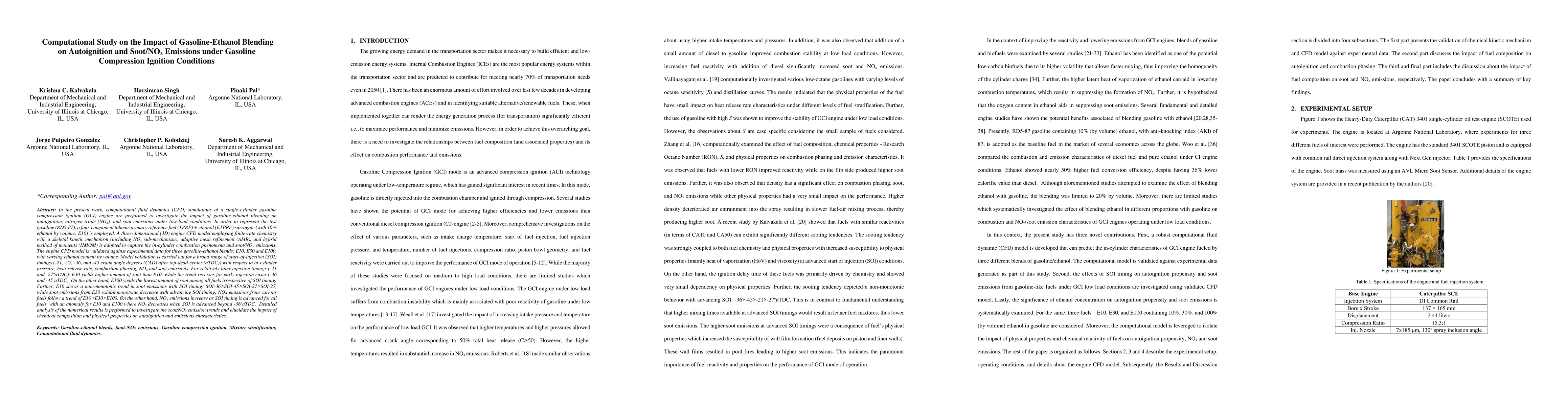 Thumbnail for Computational Study on the Impact of Gasoline-Ethanol Blending on
  Autoignition and Soot/NOx Emissions under Gasoline Compression Ignition
  Conditions