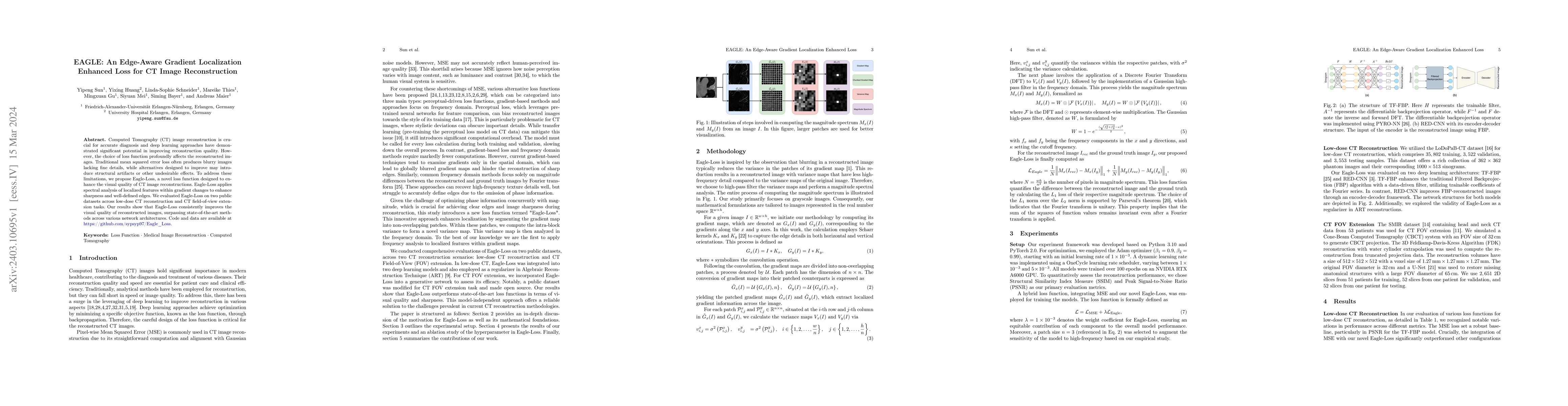 Thumbnail for EAGLE: An Edge-Aware Gradient Localization Enhanced Loss for CT Image
  Reconstruction