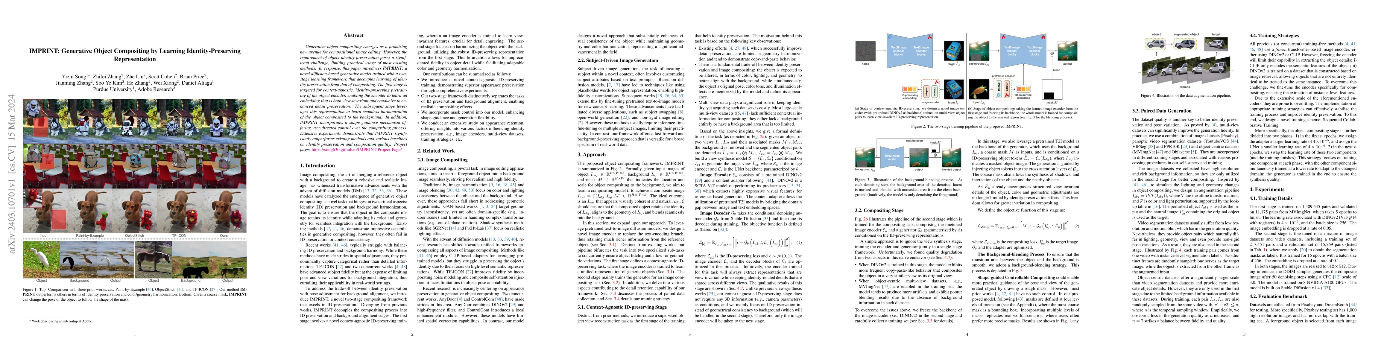 Thumbnail for IMPRINT: Generative Object Compositing by Learning Identity-Preserving
  Representation
