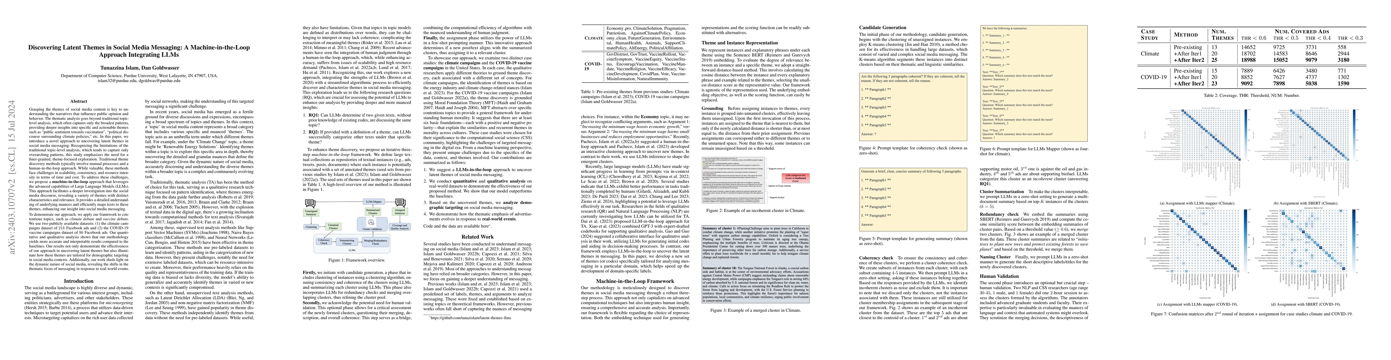 Thumbnail for Discovering Latent Themes in Social Media Messaging: A
  Machine-in-the-Loop Approach Integrating LLMs