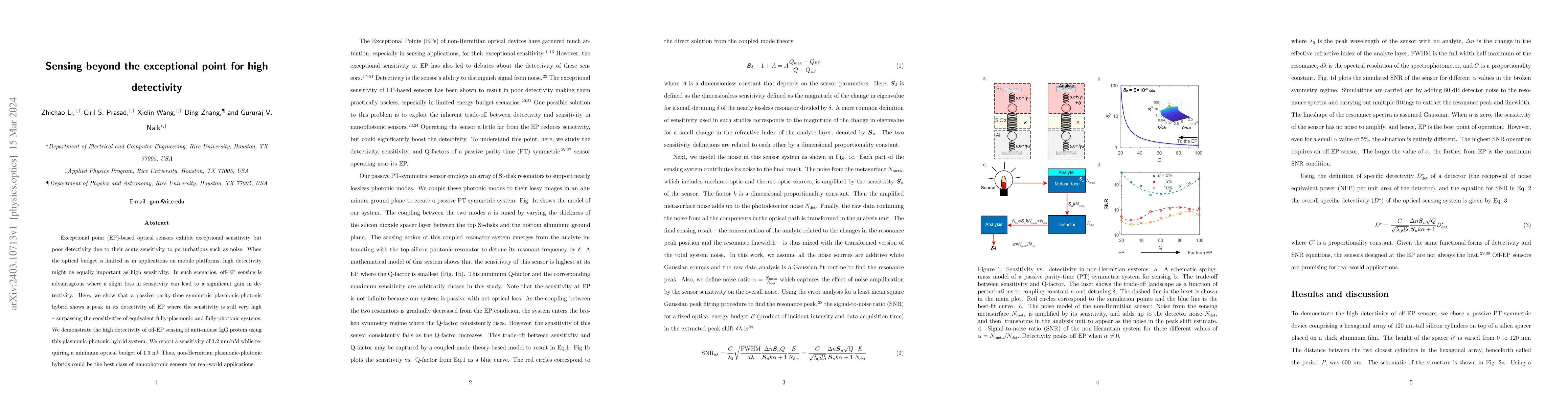 Thumbnail for Sensing beyond the exceptional point for high detectivity
