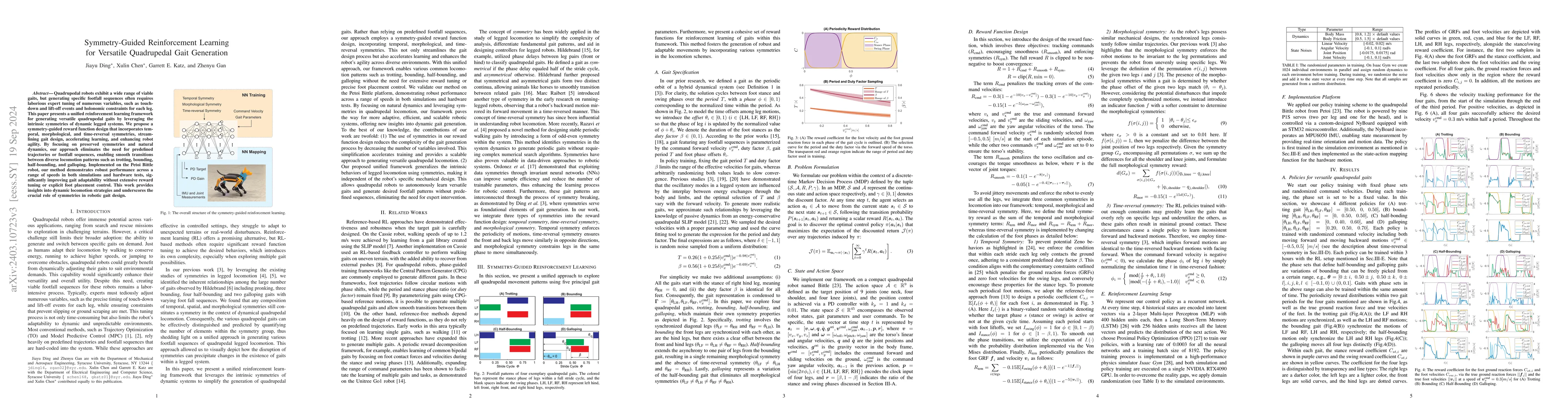 Thumbnail for Leveraging Symmetries in Gaits for Reinforcement Learning: A Case Study
  on Quadrupedal Gaits