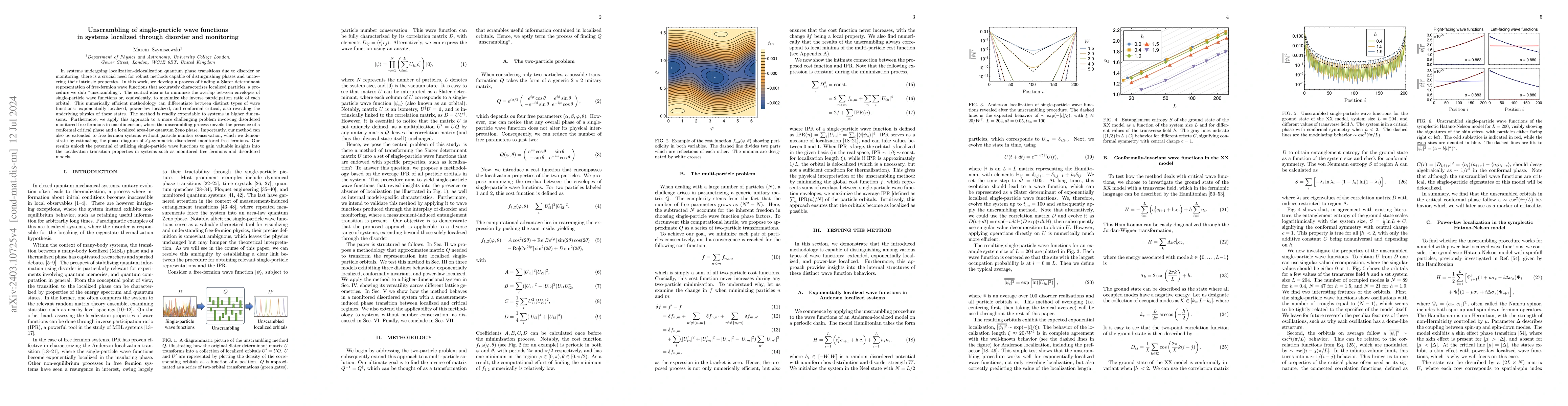 Thumbnail for Unscrambling of single-particle wave functions in systems localized
  through disorder and monitoring