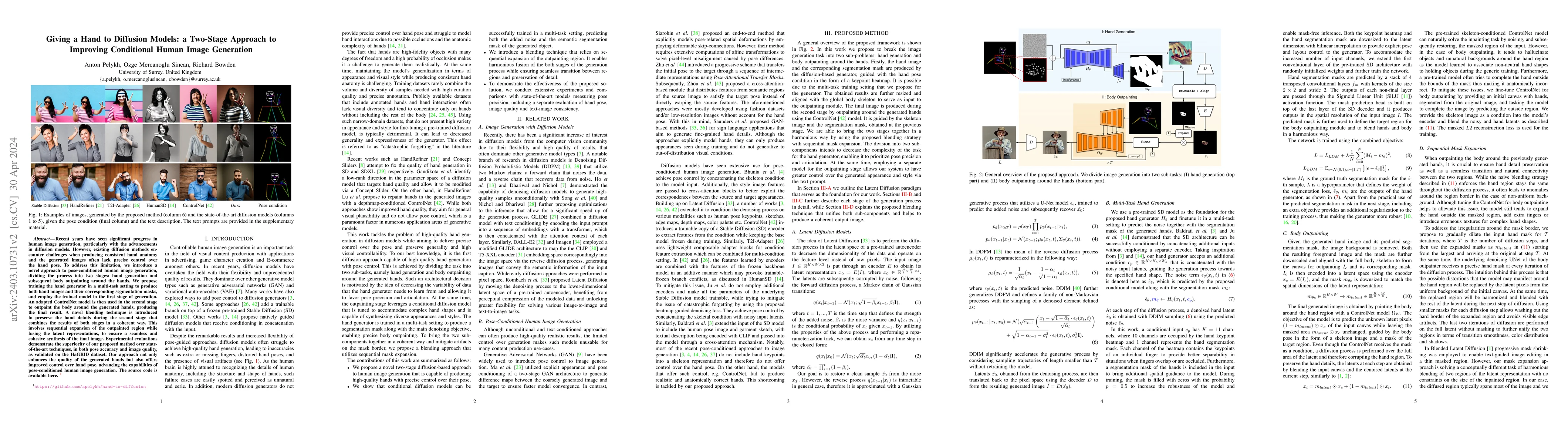 Thumbnail for Giving a Hand to Diffusion Models: a Two-Stage Approach to Improving
  Conditional Human Image Generation