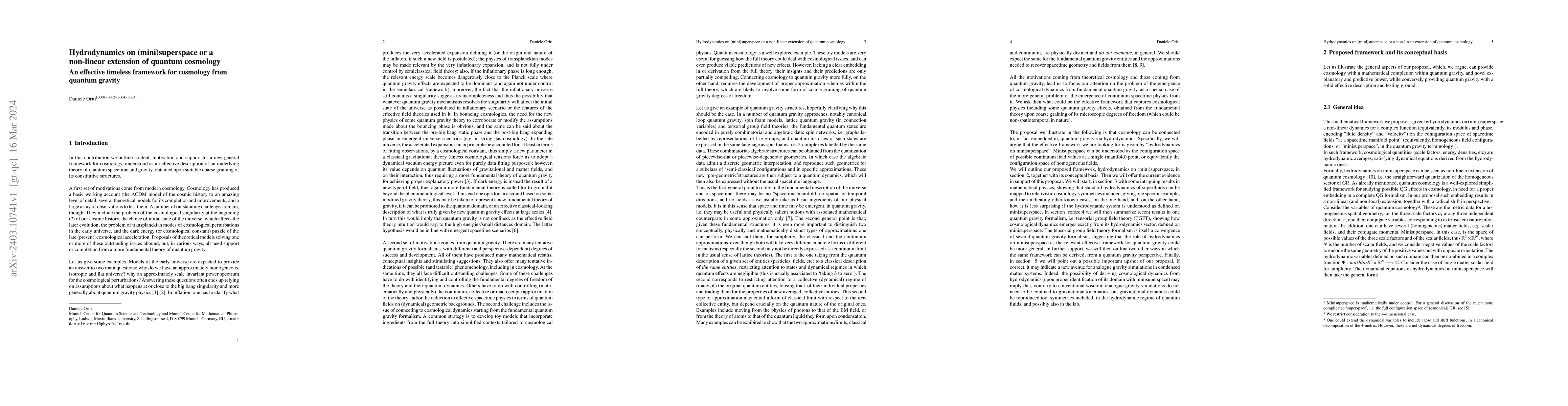 Thumbnail for Hydrodynamics on (mini)superspace, or a non-linear extension of quantum
  cosmology