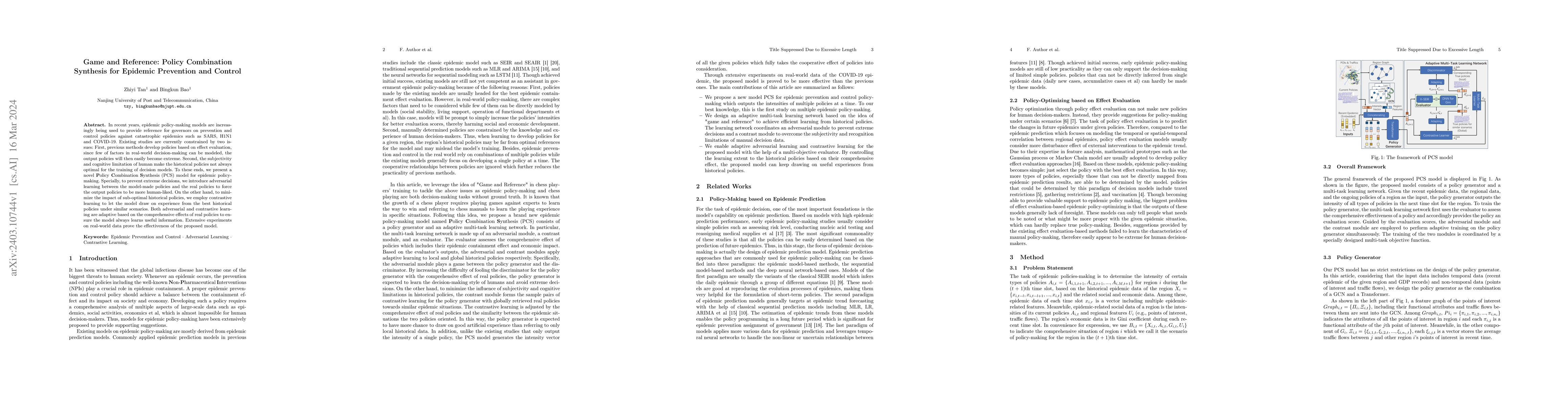 Thumbnail for Game and Reference: Policy Combination Synthesis for Epidemic Prevention
  and Control