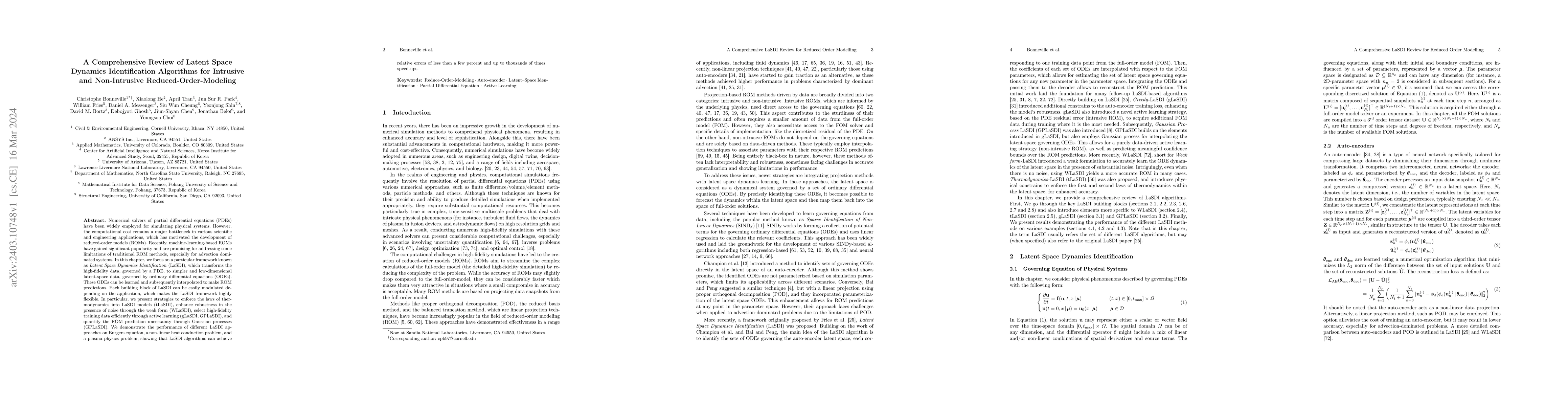 Thumbnail for A Comprehensive Review of Latent Space Dynamics Identification
  Algorithms for Intrusive and Non-Intrusive Reduced-Order-Modeling