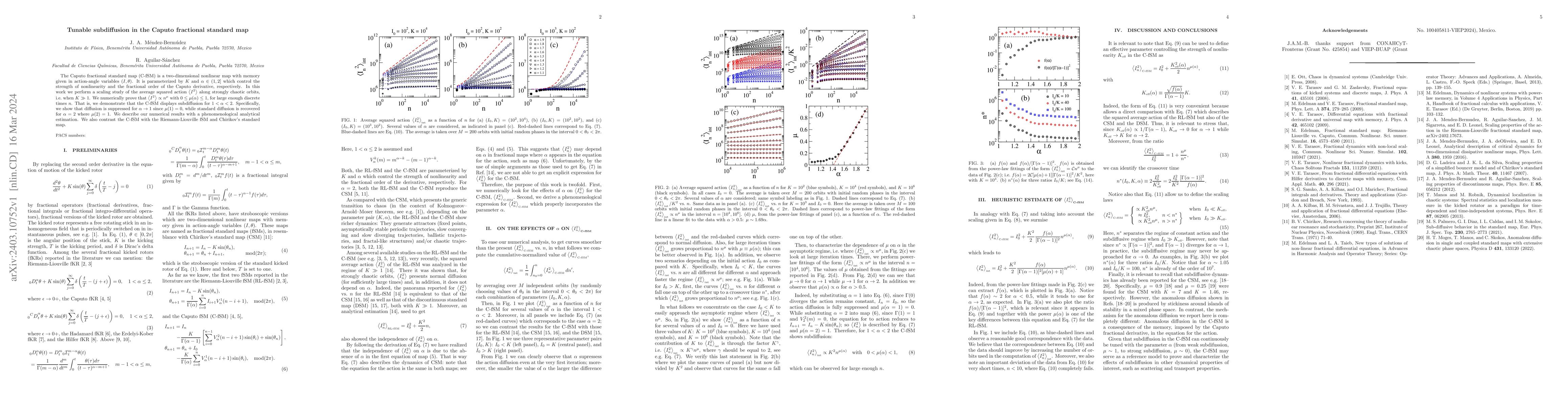 Thumbnail for Tunable subdiffusion in the Caputo fractional standard map